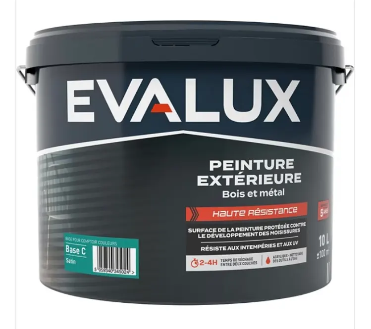 Peinture extérieure bois métal Base C Satin 10 L